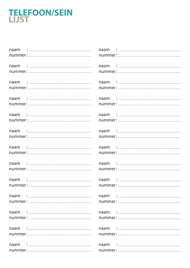 telefoonlijst