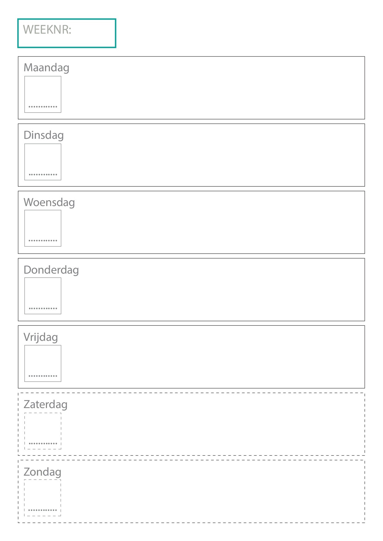 Voorbeeld van pagina 2 van Planner (week)