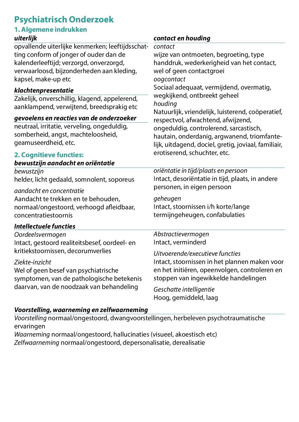 Voorbeeld van pagina 2 van Psychiatrie